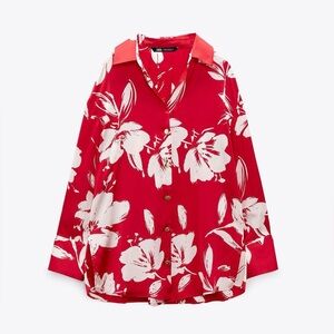 Zara printed floral top XS